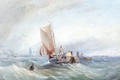 Fishing Boats In Choppy Seas Off The Coast - Thomas Sewell Robins