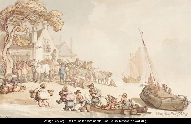 Travellers Landing On The Coast Of Holland - Thomas Rowlandson