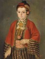Portrait Of Anna Efremovna Orenovina In Caucasian Costume - Russian School