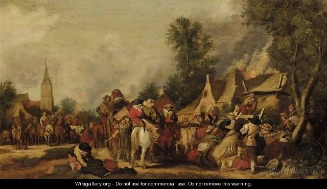 The Sack Of A Village - (after) Pieter De Molyn