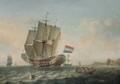 Dutch Shipping And A Rowing Boat Off The Coast - Dutch School