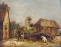 A Landscape With Boors Playing Skittles - (after) David The Younger Teniers