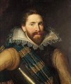 A Portrait Of A Man, Half Length, Wearing A Cuirasse And A Blue Sash - (after) Michiel Jansz. Van Mierevelt