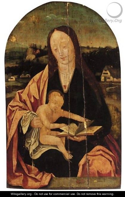 The Virgin And Child In A Landscape - (after) Cornelis Engelbrechtsz