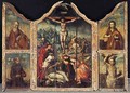 A Triptychcentral Panel The Crucifixion - left Wing Mary Magdalene - right Wing Saint John The Baptist And Saint Sebastian - South Netherlandish School