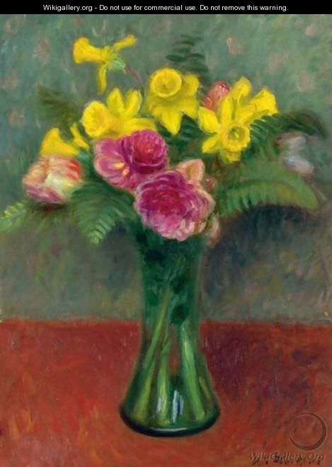 Jonquils, Tulips And Roses - William Glackens