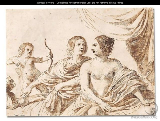 Mars, Venus and Cupid - Giovanni Francesco Guercino (BARBIERI)