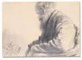 Seated old man with a beard - Adolph von Menzel