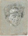 Hed of a man wearing a fur hat - Giovanni Domenico Tiepolo