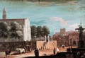 A capriccio of a square with Fountain - Marco Ricci