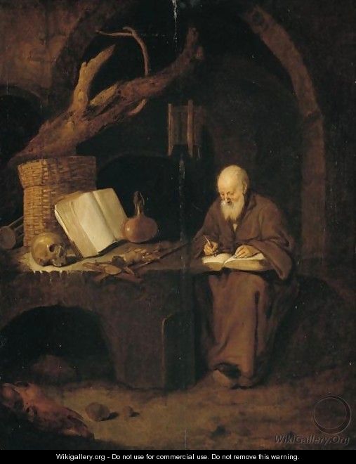 A Hermit Writing - Quiringh Gerritsz. van Brekelenkam