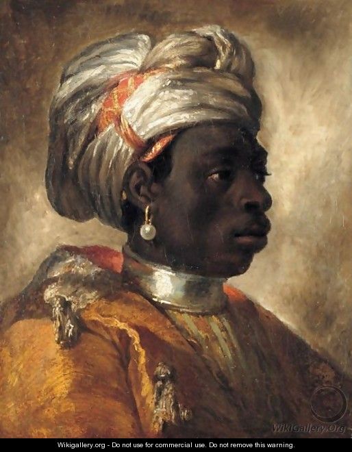 Portrait Of A Blackamoor, Head And Shoulders - French School