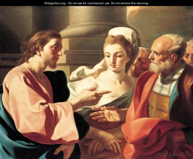 Christ And The Woman Taken In Adultery - Jacopo Cestaro
