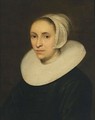 A Portrait Of A Lady, Aged 42, Bust Length, Wearing A Black Dress With A White Lace Millstone Collar And A White Cap - (after) Jacob Gerritsz. Cuyp