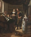 An Interior With A Family Before A Notary Making A Contract - Hendrik De Valk