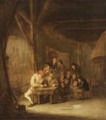 A Tavern Interior With Peasants Smoking And Drinking - (after) Pieter De Bloot