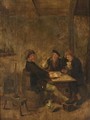 Peasants Drinking And Playing Cards In An Inn - Jan Miense Molenaer