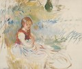 Petite Fille Assise Dans L'Herbe - Berthe Morisot