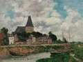 Quillebeuf, L'Eglise Vue Du Canal - Eugène Boudin