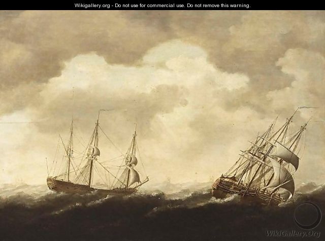 Merchantmen In Stormy Seas - Jacob Gerritz Loef