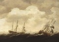 Merchantmen In Stormy Seas - Jacob Gerritz Loef