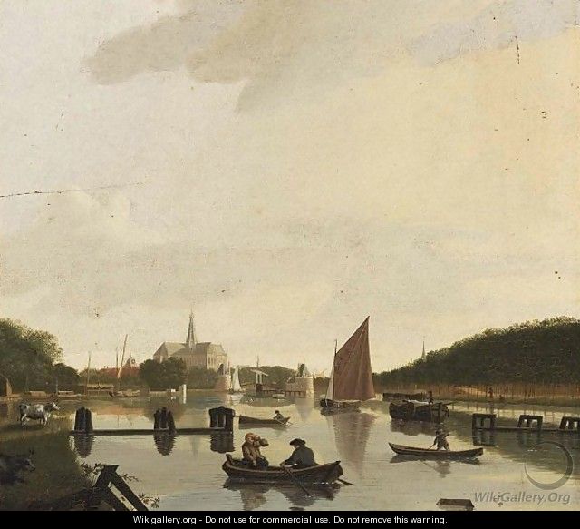 Haarlem A View From The South-East, With The St. Bavo And The Catharina Bridge, The River Spaarne In The Foreground - Hendrik Keun