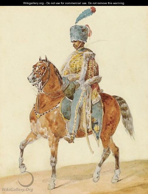 Officier De Cavalerie A Cheval - Theodore Gericault