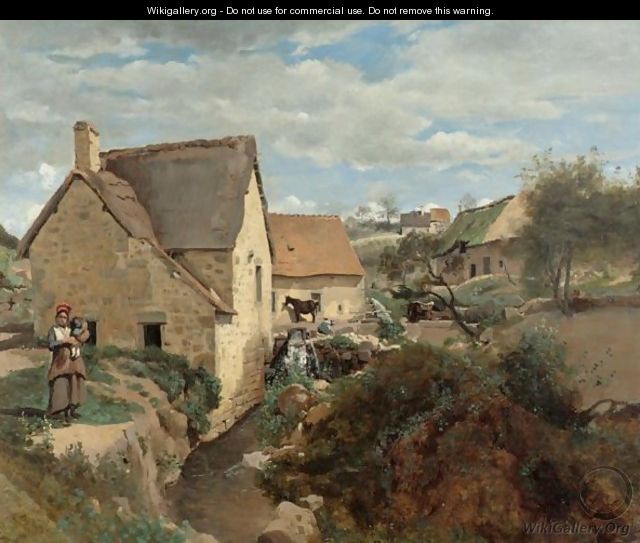 Chaumieres Et Moulins Au Bord DAun Torrent (Morvan Ou Auvergne) - Jean-Baptiste-Camille Corot