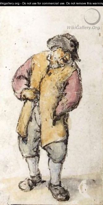 Standing Peasant, His Left Hand In His Coat Pocket - Adriaen Jansz. Van Ostade