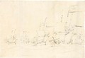 Sketch Of Eight Ships On A Choppy Sea - Willem van de, the Elder Velde