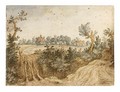 Landscape With A Castle Behind A Cornfield - Jan Wildens