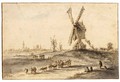 Landscape With Windmills And A Distant View Of Antwerp - Gilles Neyts