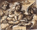 The Holy Family With Angels - Bolognese School