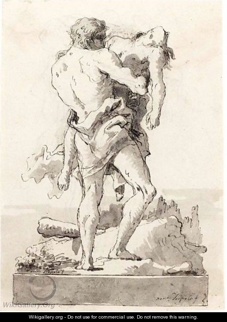 Hercules And Antaeus 7 - Giovanni Domenico Tiepolo