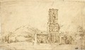 Mountainous Italianate Landscape With A Square Tower - Dutch School