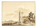 Landscape With A Church With A Ruined Tower - Dutch School