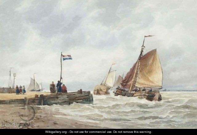 Boats At The Mouth Of The Maas - Thomas Bush Hardy