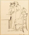 Four Ladies, Three Standing And One Seated - John Flaxman