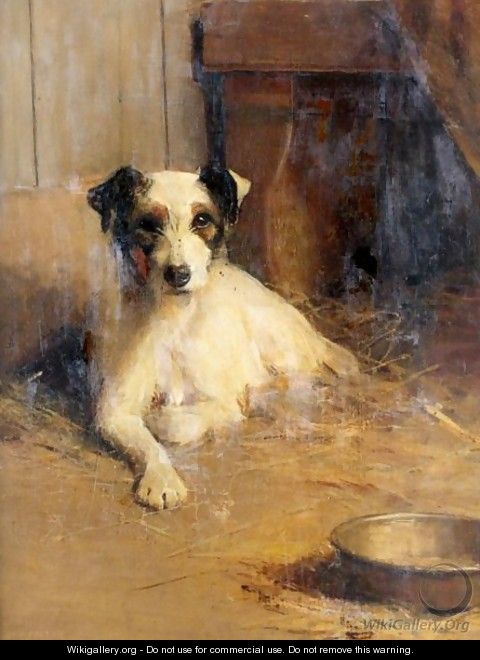 Fox Terrier In A Kennel - Samuel Fulton
