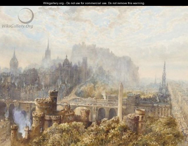 Extensive View Of Edinburgh From Calton Hill - Samuel Bough