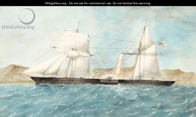 A Set Of Six Ship Portraits Including H.M.S. Invetsigator Off The Coast Of Africa - English School