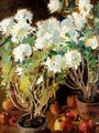 Still Life With Flowers And Apples - Russian School