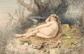 Mythical Nude In Landscape - Russian School