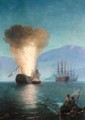 The Firing Of The Turkish Fleet By Kanaris In 1822 - Ivan Konstantinovich Aivazovsky