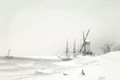 Coastal Scene With Windmill - Ivan Konstantinovich Aivazovsky