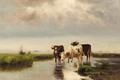 Cattle By A Stream - Lef Feliksovich Lagorio