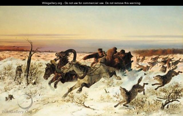 Attacked By Wolves - Nikolai Egorovich Sverchkov