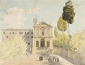 A Fine Architectural Drawing Of The Monastery Of San Patrizio And San Isidoro, Rome - Konstantin Andreevich Ton