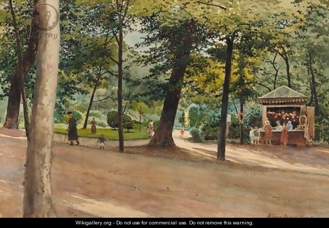 Parisian Park In Summer - Albert Nikolaevich Benois