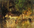 Sketch Of Paris By Night With Promenading Couple - Konstantin Alexeievitch Korovin